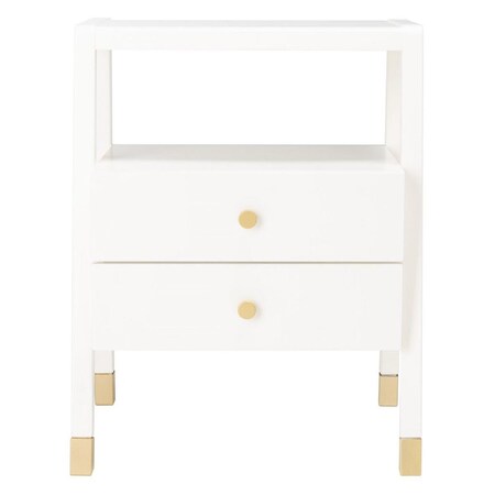 Safavieh Cove 2 Drawer 1 Shelf Accent Table, White & Gold ACC6602B